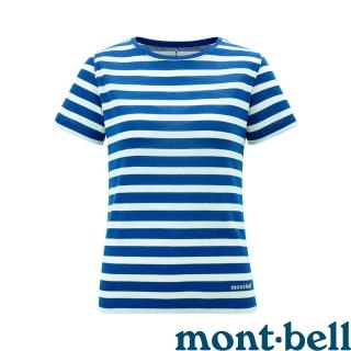 【mont bell】Wic Striped T女款短袖排T 1114543WT/RD紅 B/W-W寬藍 IV/DN白/藍