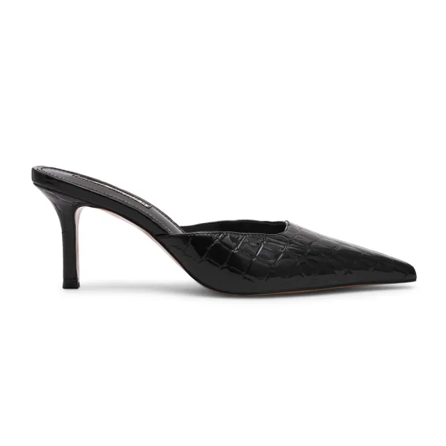 【steve madden】鱷魚皮前包尖頭涼跟鞋 ALEXI(黑色)