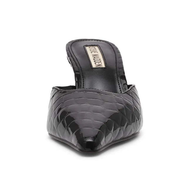 【steve madden】鱷魚皮前包尖頭涼跟鞋 ALEXI(黑色)