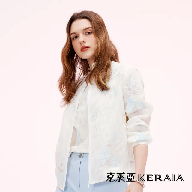 【KERAIA 克萊亞】蓮月吟吟薄紗刺繡外套