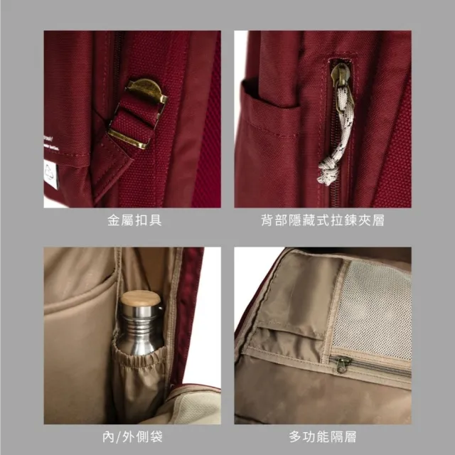 【Doughnut】15吋 後背包 電腦包 書包 旅行包 馬卡龍 Macaroon Large RE 石色(減壓背帶 防潑水 速)