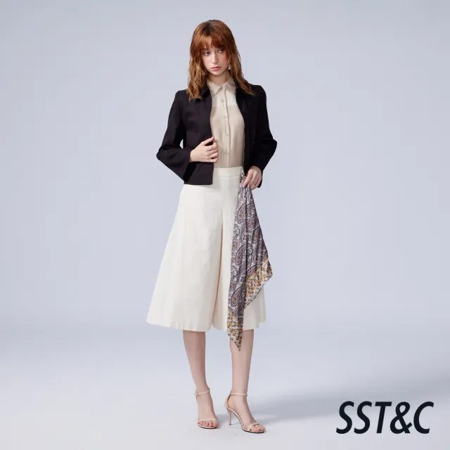 【SST&C】女裝_淺卡其壓折拼接小蓋袖上著82126306015(新品精選65折)