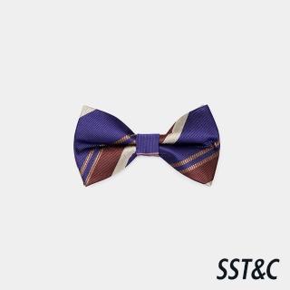 【SST&C】男款 紅金紫大條紋相間真絲領結81126327008(換季55折)