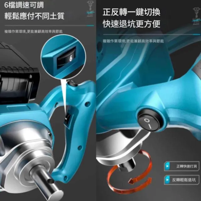 【森森機具】雙鋰電大功率電鑽鬆土機 農用種植打洞機 電動挖洞機  種樹打洞機 果園種植鑽孔機 地鑽機