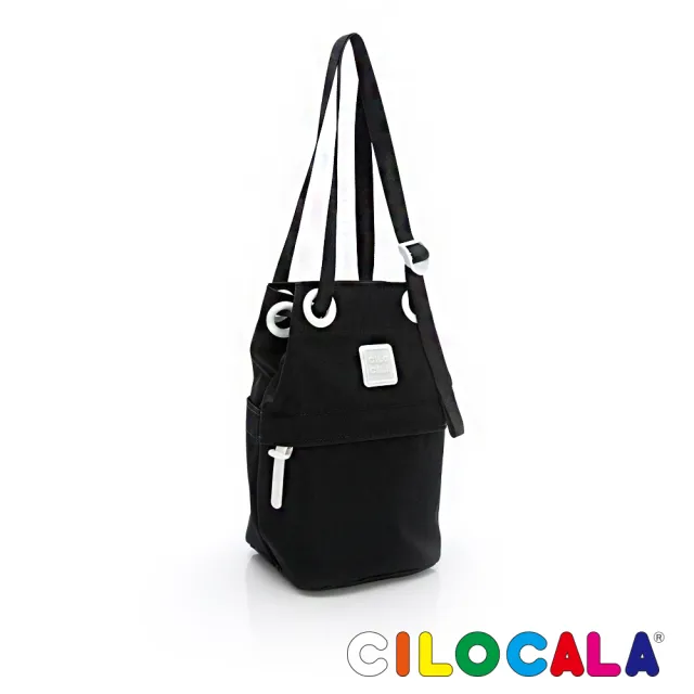 【CILOCALA】PICFA聯名日本插畫尼龍防潑水肩背水桶包(魷魚黑)
