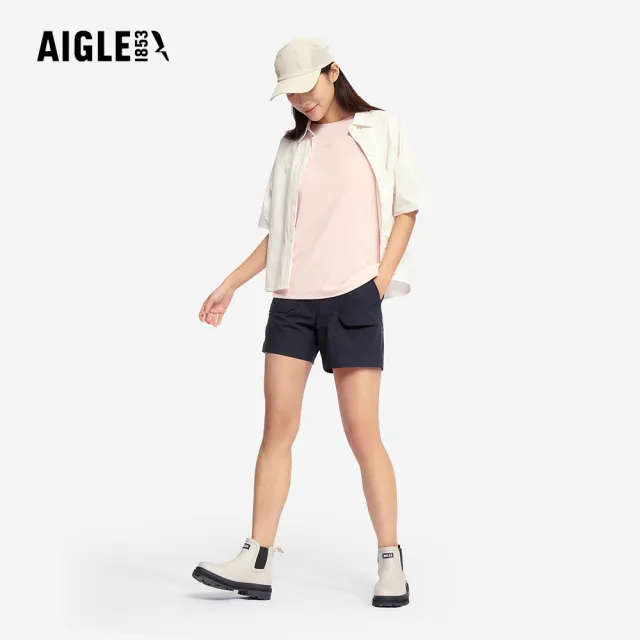 【AIGLE】女 抗UV快乾涼感短袖T恤｜AG-5P230(女上衣 T恤 快乾 涼感 吸濕排汗 短袖T恤 防曬 抗UV)