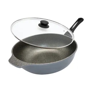 【CUOCO】鈦晶岩不沾鍋大寶鍋組34cm(韓國製造進口)