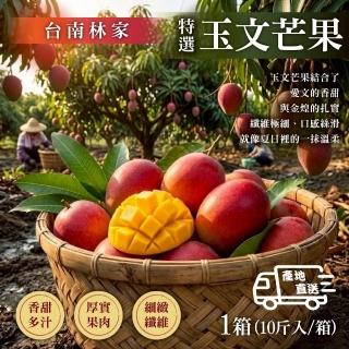 臺南林家 特選玉文芒果10斤x1箱(約6-9 顆/特色品種/夏季限定)