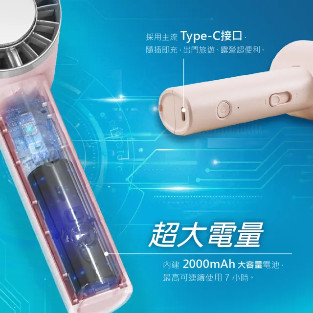 【勳風】2入組-手持製冷風扇/冰鎮渦輪隨身風扇(TM-F1)