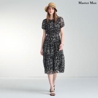 【Master Max】腰鬆緊圓領碎花休閒長洋裝(8611004)