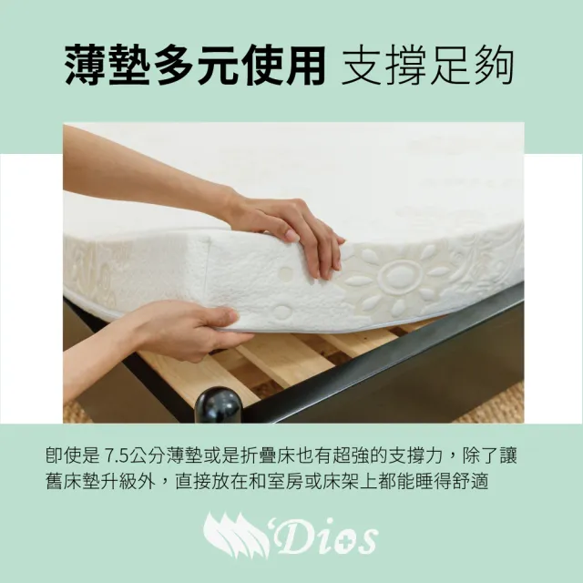 【迪奧斯】雙人7.5cm天絲表布防蹣抗菌全乳膠床墊5x6.2尺-頂級款D95