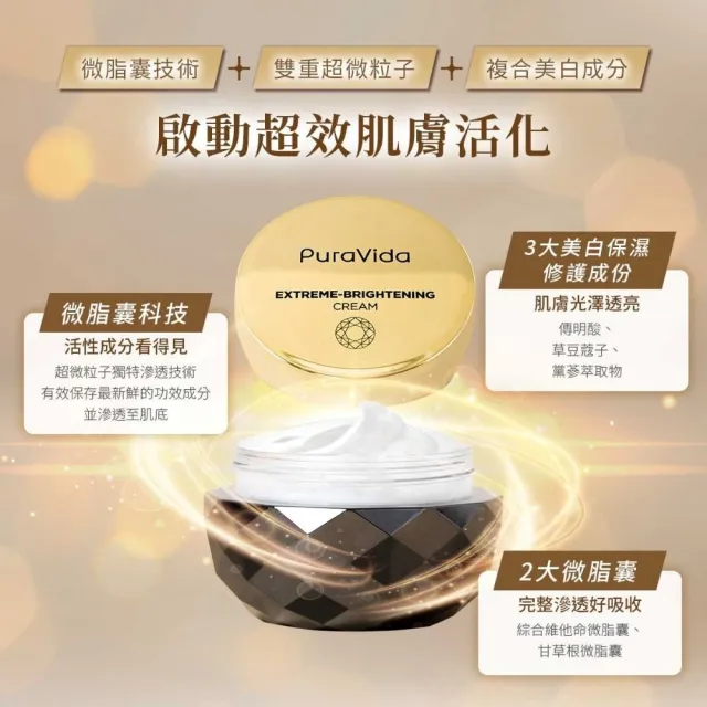 【PuraVida 璞若美得】奇肌透潤鑽白霜 35g