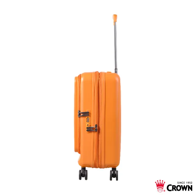 【CROWN 皇冠】Airstride 20吋 前開式擴充霧面拉鍊登機箱(行李箱 旅行箱 雙開式:前開、對開)