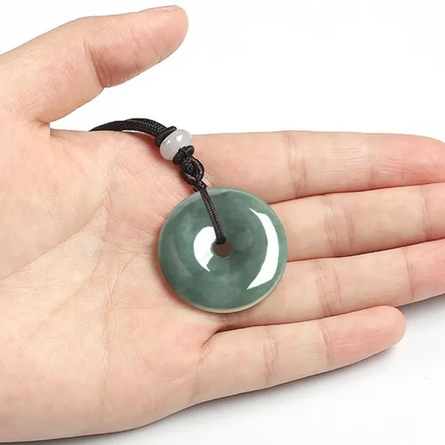 【Penny 珮妮】緬甸A貨翡翠糯種 油青平安扣 吊墜項鍊 毛衣鍊(母親節 交換禮物 生日 情人節 尾牙 新年 結婚)