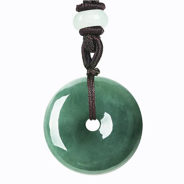 【Penny 珮妮】緬甸A貨翡翠糯種 油青平安扣 吊墜項鍊 毛衣鍊(母親節 交換禮物 生日 情人節 尾牙 新年 結婚)