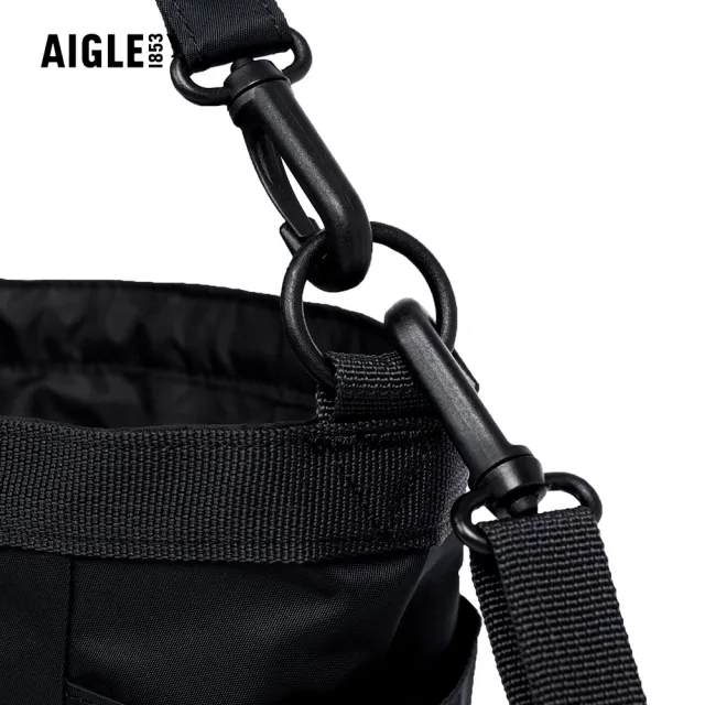 【AIGLE】3L 防潑小側背束口包｜AG-5P513A100 黑色(防水包 斜背包 防潑水斜背包 水桶包)