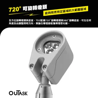 【OUTASK】可攜式戶外燈 TD2(燈 露營燈 照明燈 led 擺攤燈 野營燈 營地燈 露營 逐露天下)