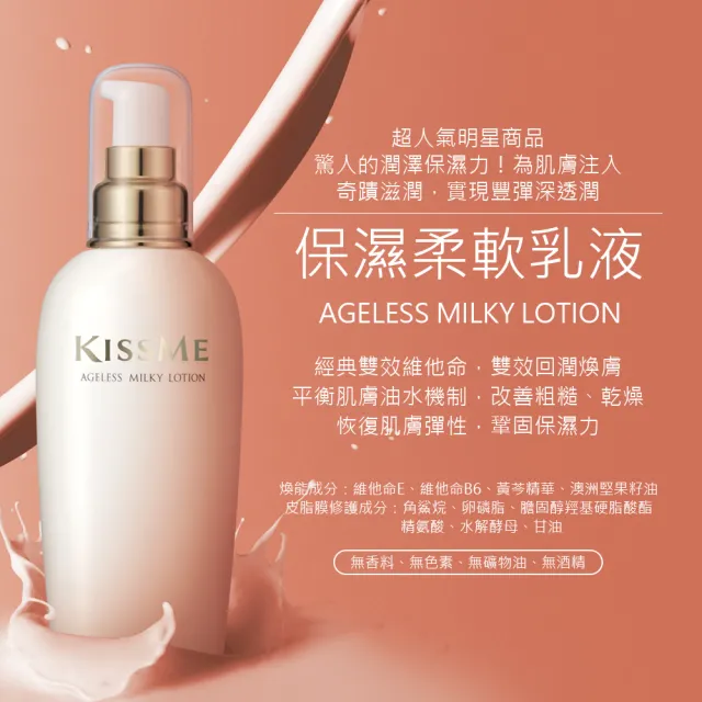 【KISSME 奇士美】煥妍金萃保濕柔軟乳液 200ml