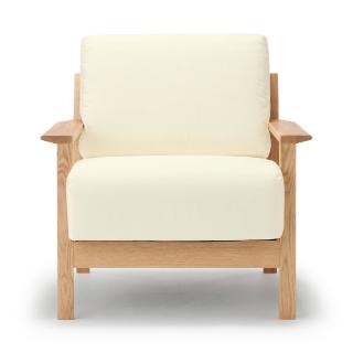 【MUJI 無印良品】木製沙發本體/聚氨酯獨立筒/1人座(大型傢俱配送)