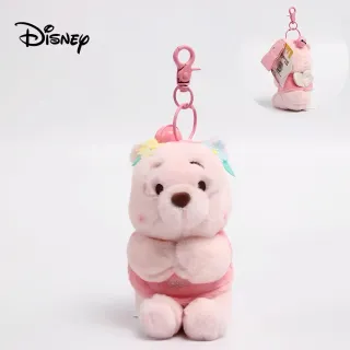 【Disney 迪士尼】正版授權櫻花系列12cm小熊維尼玩偶戀愛告白吊飾鑰匙圈(閨蜜女友女兒聖誕生日交換禮物）