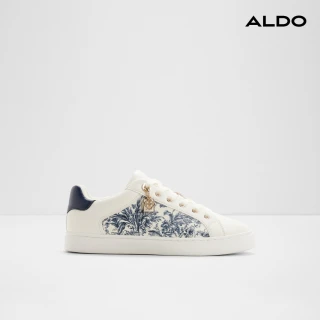 【ALDO】ELGATA-藍白花卉圖騰設計休閒小白鞋-女鞋(白色)