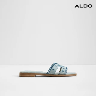 【ALDO】ITSANDAL-鏤空花紋平底涼拖鞋-女鞋(藍色)