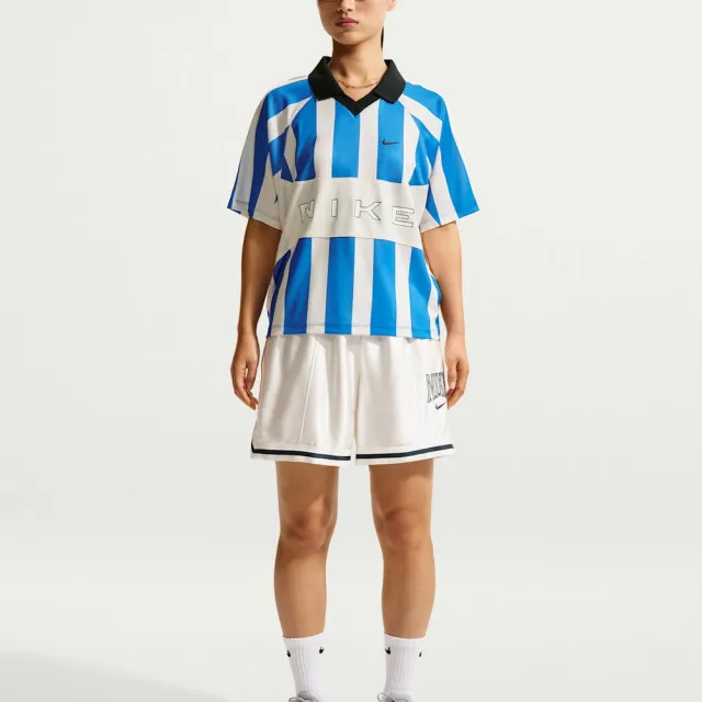 【NIKE 耐吉】短袖上衣 女 AS W NSW STREET OS SS STRP JSY 寬鬆 街頭 足球衣 藍 (IO0914435)