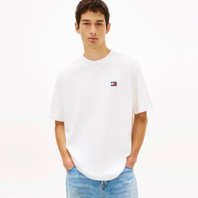 【TOMMY HILFIGER】官方旗艦館標誌貼章寬版 T 恤_裸色