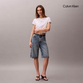 【CALVIN KLEIN】官方旗艦館CK 經典標誌貼身 T 恤 白色