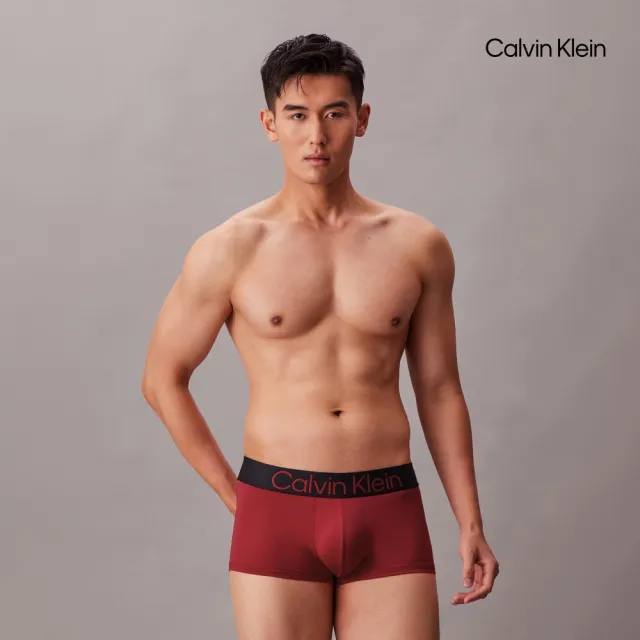 【CALVIN KLEIN】官方旗艦館CK 3 件套組對比標誌低腰平口內褲_紅色