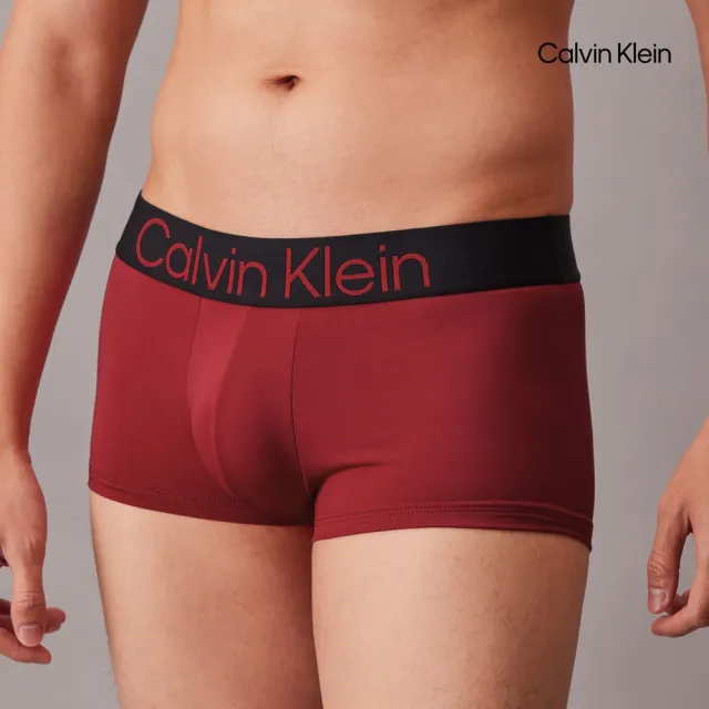 【CALVIN KLEIN】官方旗艦館CK 3 件套組對比標誌低腰平口內褲_紅色