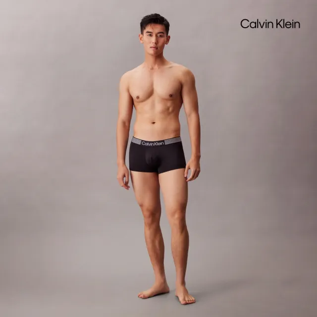 【CALVIN KLEIN】官方旗艦館CK 超細纖維彈性低腰平口內褲 3 件組_灰色