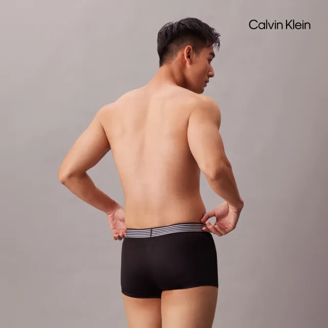 【CALVIN KLEIN】官方旗艦館CK 超細纖維彈性低腰平口內褲 3 件組_灰色