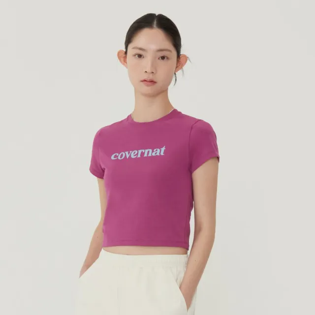 【COVERNAT】官方旗艦館 女款短版經典LogoT恤(WMS短袖上衣 YOON JI同款 原生白/洋紅/白色)