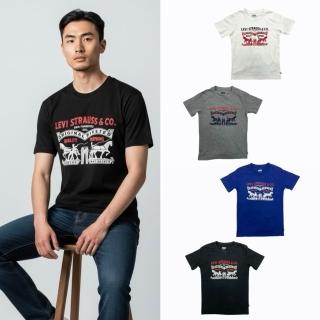 【LEVIS】雙馬車 青年版 50kg以內 Levis T恤 短袖 棉t 情侶款 親子裝 短T 短TEE(青年版T恤8435CZ2)