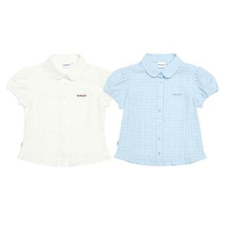 【Mark Gonzales】女裝 格紋短袖短版襯衫