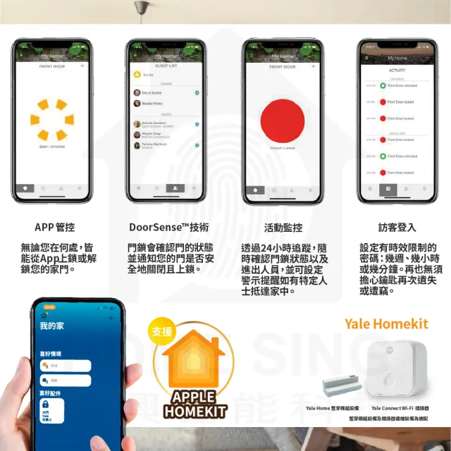 【Yale 耶魯】YDM 7216A  指紋/卡片/密碼/鑰匙/藍芽/遠端 電子智能門鎖 原廠公司貨 含基本安裝