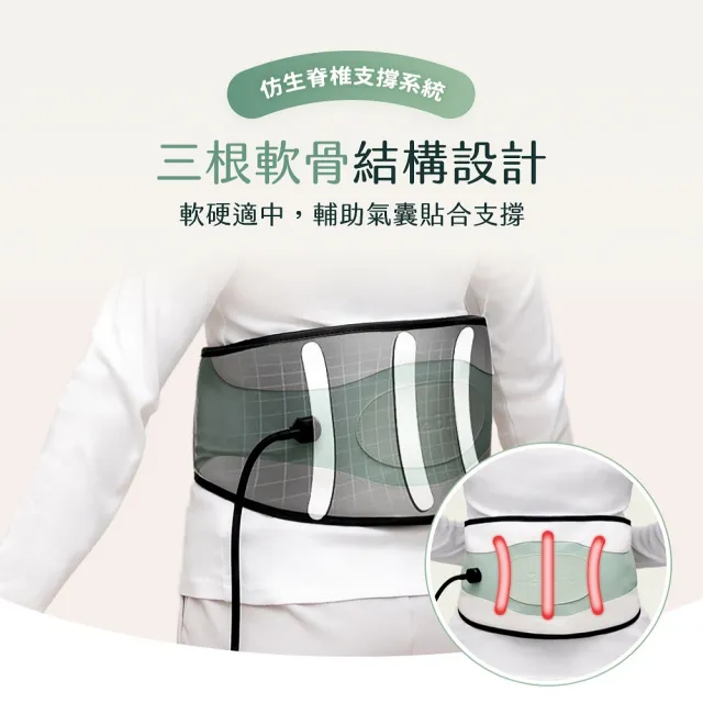 【3ZeBra 三隻斑馬】呼呼腰｜氣囊熱敷腰部按摩器(腰部熱敷 護腰帶 震動按摩 父親節禮物)