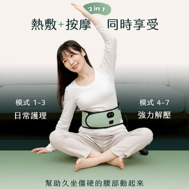 【3ZeBra 三隻斑馬】呼呼腰｜氣囊熱敷腰部按摩器(腰部熱敷 護腰帶 震動按摩 父親節禮物)