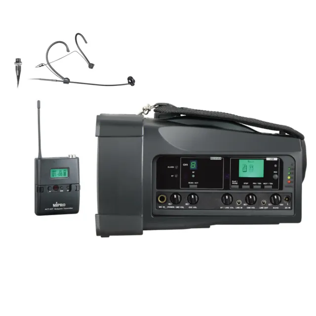 【MIPRO】MA-100 單頻道迷你型無線喊話器UHF (ACT-32H 配件三擇一)