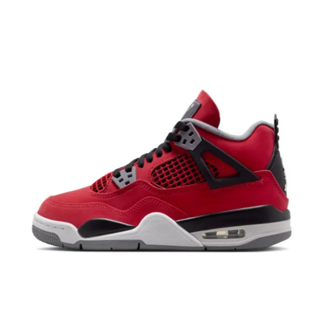 【NIKE 耐吉】Air Jordan 4 Retro 2026 紅黑 GS 街頭 麂皮 緩震 休閒鞋 運動鞋 大童鞋 FQ8213-600