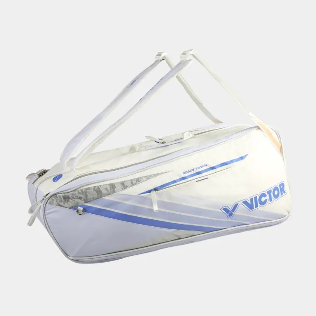 【VICTOR 勝利體育】6支裝拍包 羽球拍包(BR5260 AM/AX/BA 亮白+冰融藍/亮白+亮金/深藏青+亮白)