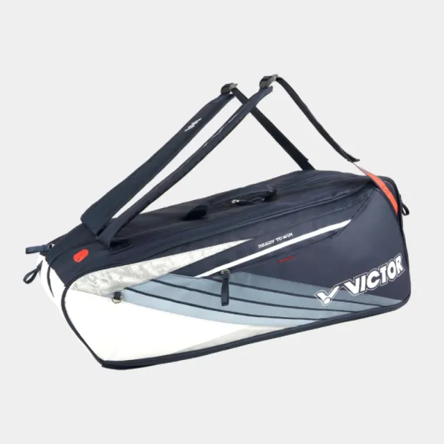 【VICTOR 勝利體育】6支裝拍包 羽球拍包(BR5260 AM/AX/BA 亮白+冰融藍/亮白+亮金/深藏青+亮白)