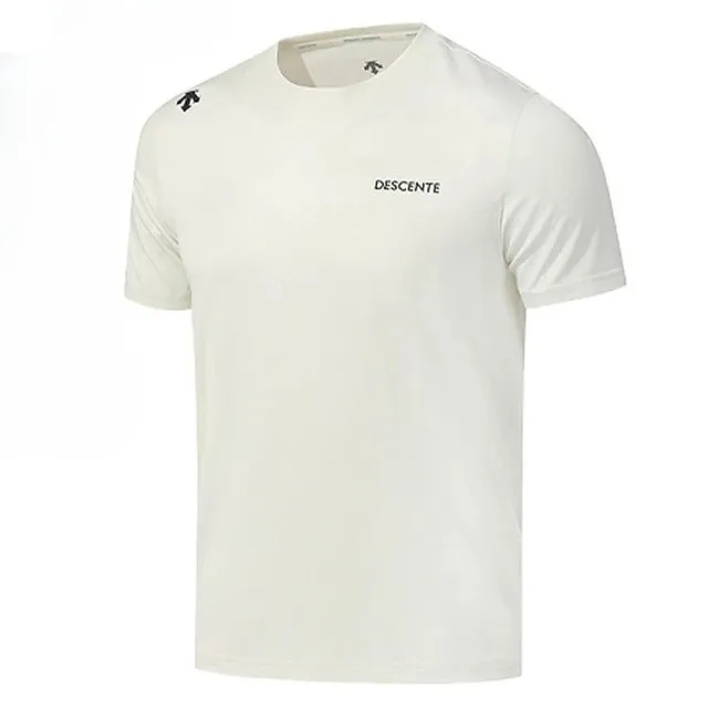 【DESCENTE】迪桑特 短袖上衣 男 快排 AUTHENTIC RUNNING 米白 SQ321RTS79-IVRY