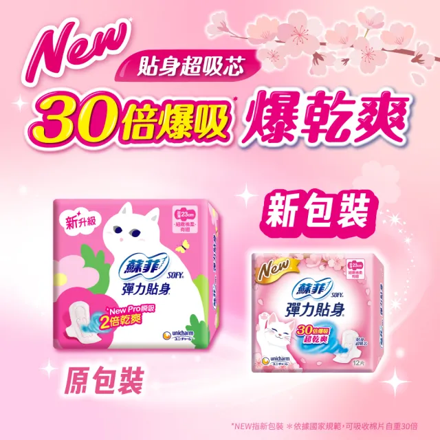 【Sofy 蘇菲】彈力貼身超薄體貼日用潔翼/基本衛生棉23-28cm(10-14片x4包/組)