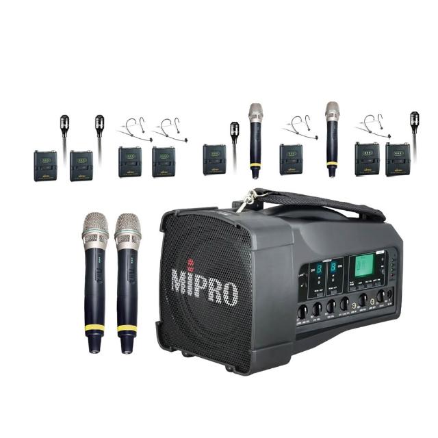【MIPRO】MA-100D 雙頻道迷你型無線喊話器5.8G(ACT-58H 配件六擇一)