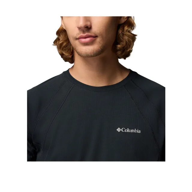 【Columbia 哥倫比亞】男款-防曬UPF40快排短袖上衣-Stealth Spring™ SS Tee-黑色(UAE19500BK/KS)