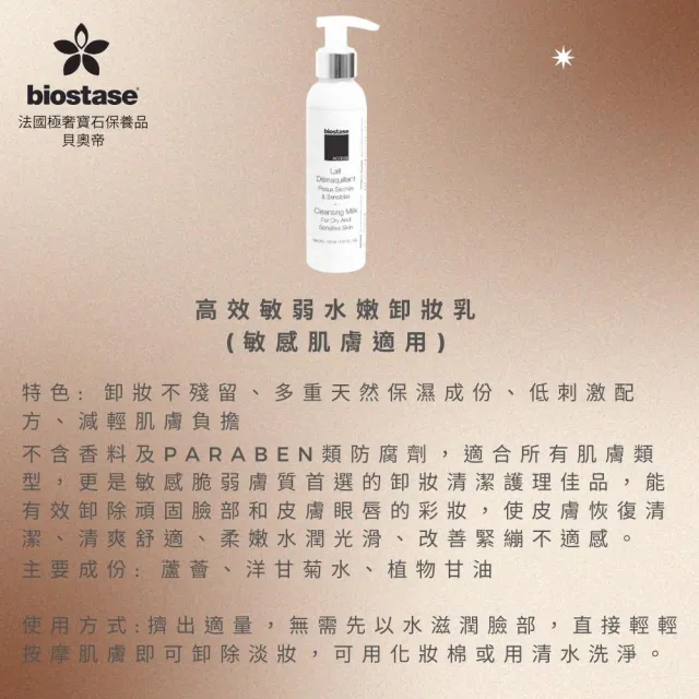 【biostase 貝奧帝】高效敏弱水嫩卸妝乳500ml(卸妝;即期品;濃妝彩妝;敏感肌;全膚質;保濕;舒緩;敏弱;清爽)