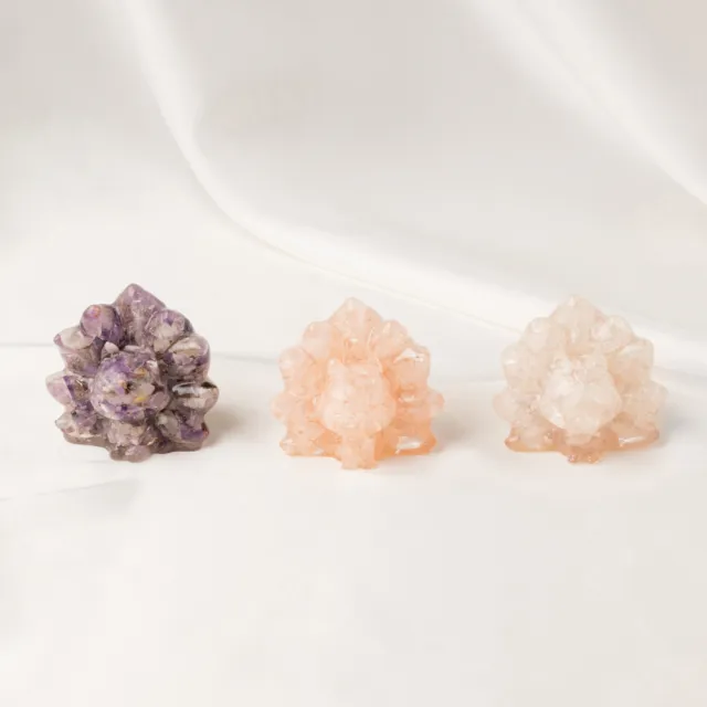 【SPANCONNY 飾品控】開運九尾狐 l 紫水晶 粉水晶 白水晶 l 動物水晶擺件 (智慧貴人/人緣愛情/淨化負能量)