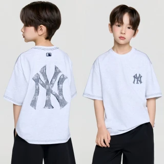 【MLB】童裝 背後大Logo 短袖T恤 Monogram系列 紐約洋基隊 (7ATSM1863-50MGL)